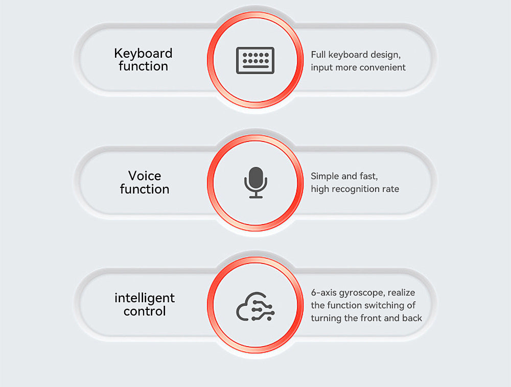 Double-sided Wireless Mini W3 Intelligent Voice Remote Control