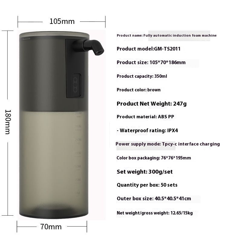 Full-automatic Infrared Induction Foam Soap Dispenser Reach Out Bubble Washing Phone