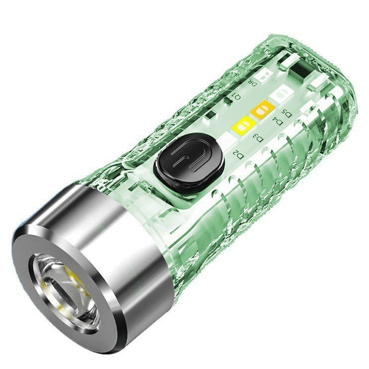 USB Keychain Light Outdoor Home Night Light Portable Mini Strong Light Flashlight