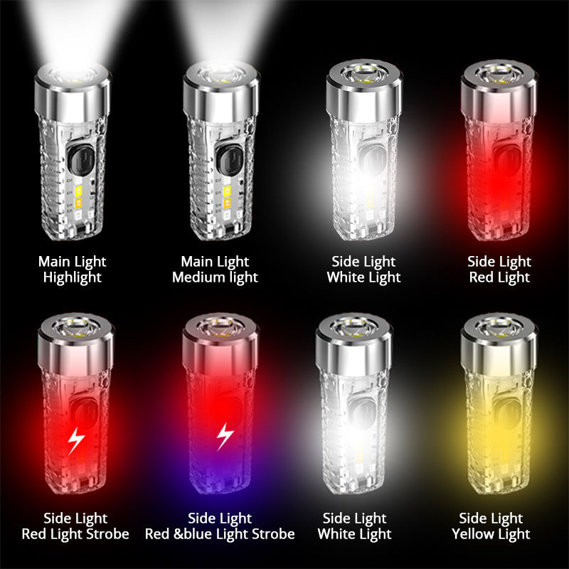 USB Keychain Light Outdoor Home Night Light Portable Mini Strong Light Flashlight