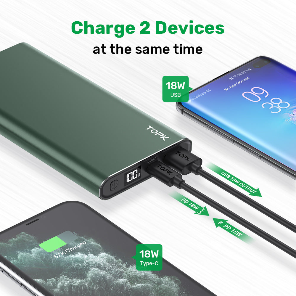 Fast charging smart digital display ultra-thin power bank