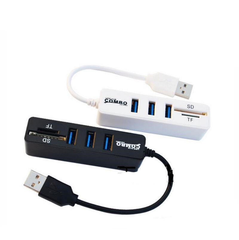 Multi-Function Card Reader HUB USB2.0 Hub Extension Splitter