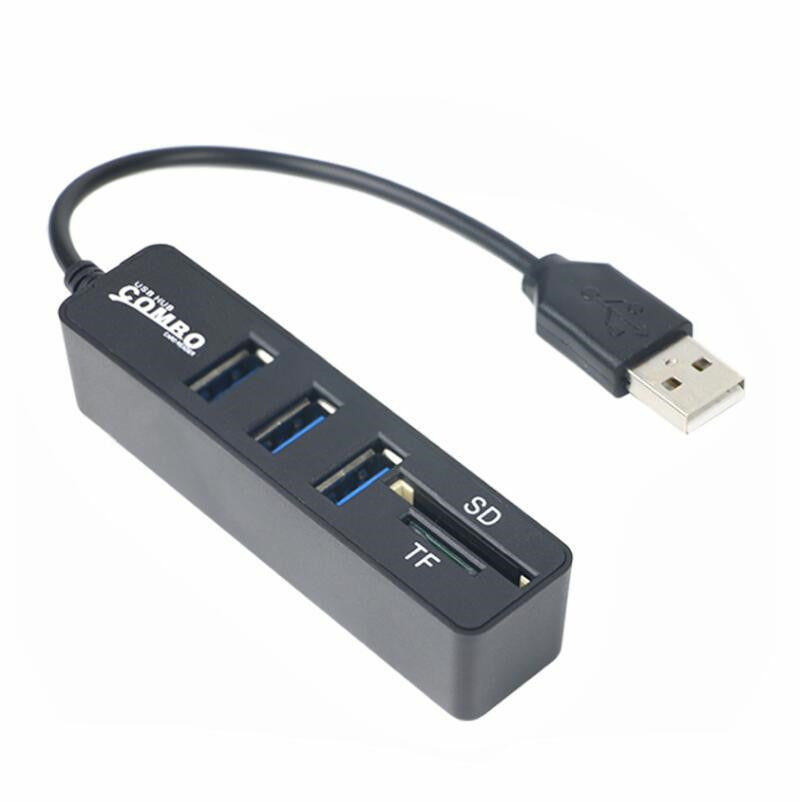 Multi-Function Card Reader HUB USB2.0 Hub Extension Splitter