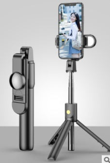 Compatible with Apple, Explosive Bluetooth Selfie Stick Integrated Selfie Artifact Mobile Phone Universal Video Broadcast Tripod Selfie Stick