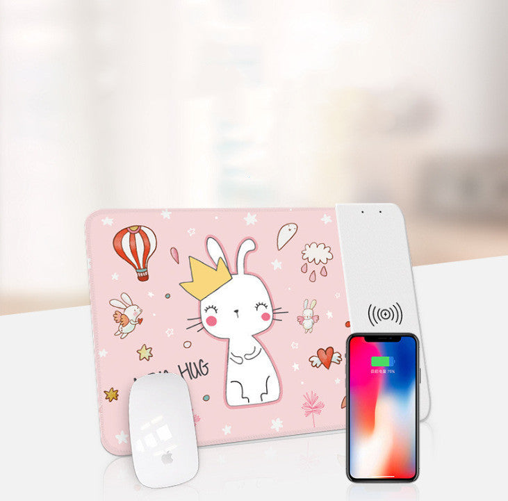 Wireless Charging Mouse Pad Cute Cartoon Mousepad Mouse Dot Pad Cartoon Pad