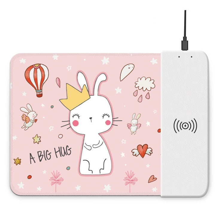 Wireless Charging Mouse Pad Cute Cartoon Mousepad Mouse Dot Pad Cartoon Pad
