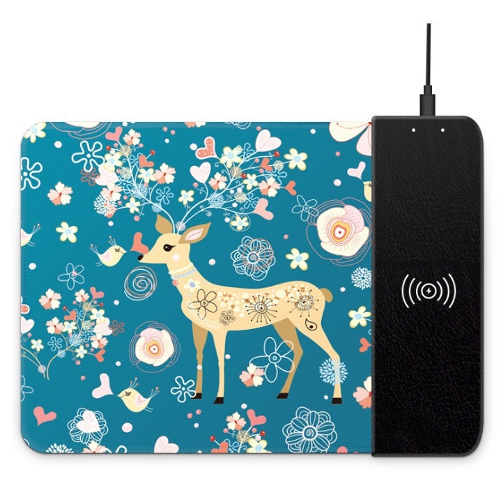 Wireless Charging Mouse Pad Cute Cartoon Mousepad Mouse Dot Pad Cartoon Pad