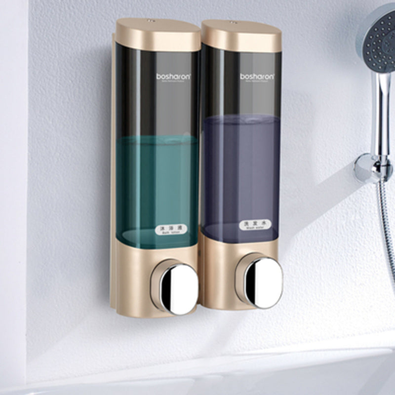 Hotel Soap Dispenser Free Punch Wall-Mounted Manual Press Toilet Hand Soap Box Hotel Shampoo Shower Gel