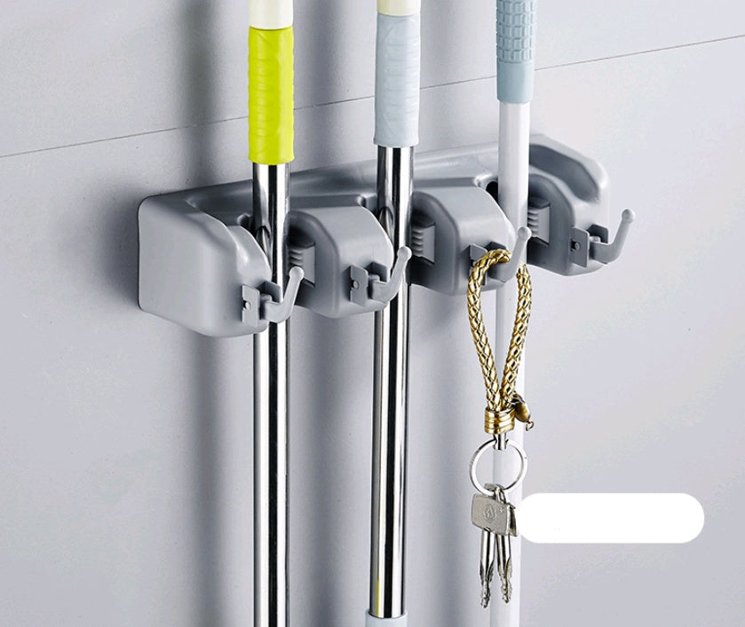 One Guard Mop Hook Optional Multi-function Mop Rack Hanger Bathroom Door Hook Strong Mop Deck