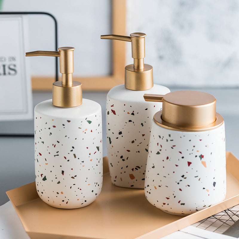 Nordic Ceramic Bathroom Hand Sanitizer Storage Bottle