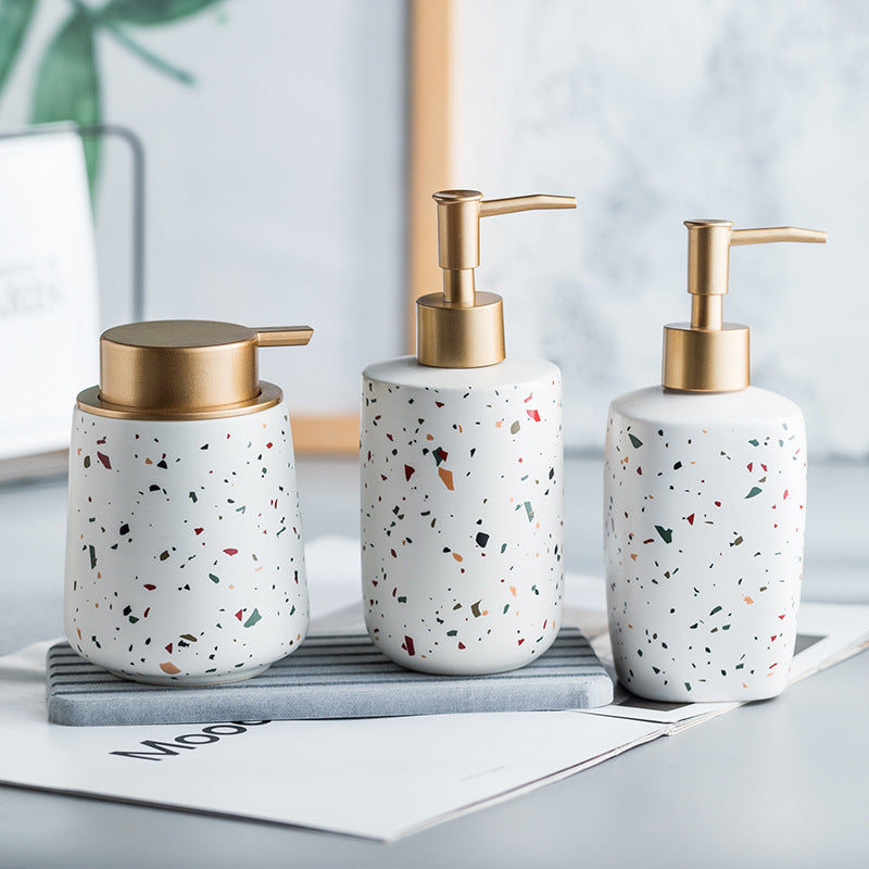 Nordic Ceramic Bathroom Hand Sanitizer Storage Bottle