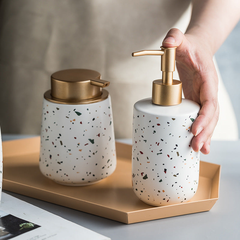 Nordic Ceramic Bathroom Hand Sanitizer Storage Bottle