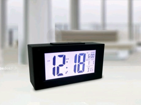 Silent electronic light sense snooze smart clock LCD display fashion smart alarm clock home daily clock