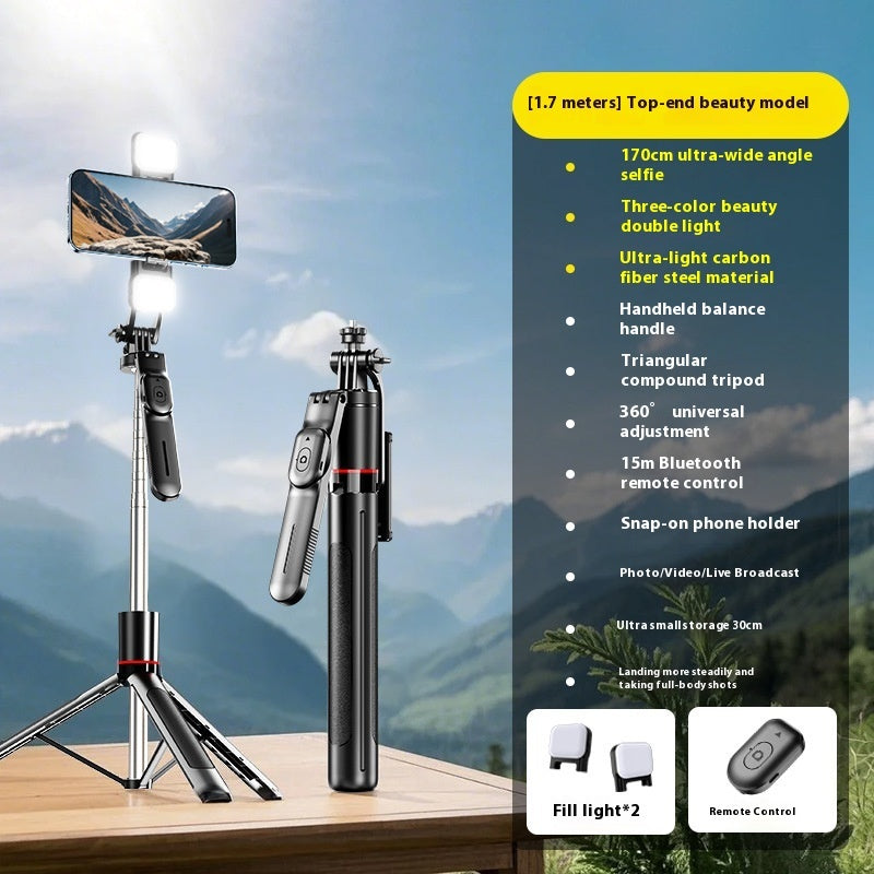 Selfie Stick Portable Tripod Bluetooth Telescopic Rod