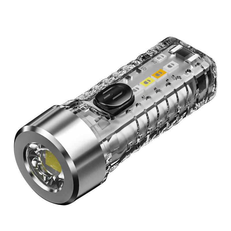 USB Keychain Light Outdoor Home Night Light Portable Mini Strong Light Flashlight
