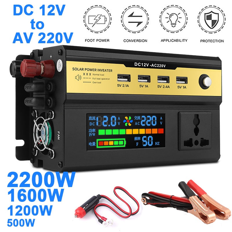 1000W2000W12V Battery Display Smart Display Car Inverter