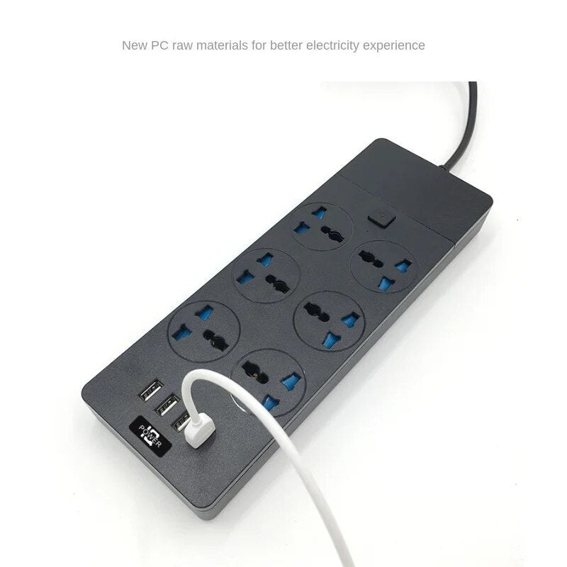2024New T12 Power Strip Multifunctional High Power 3000W US Plug Smart Power Socket Adapter With 4 USB Port For Car Electronics