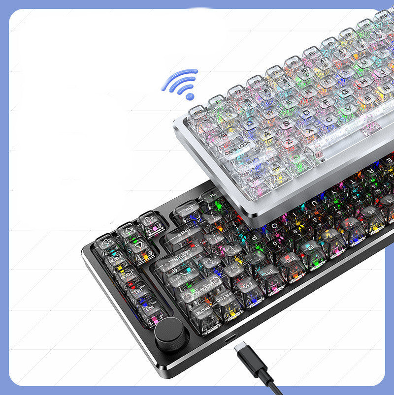 Transparent RGB Tri-mode Mechanical Wireless Keyboard