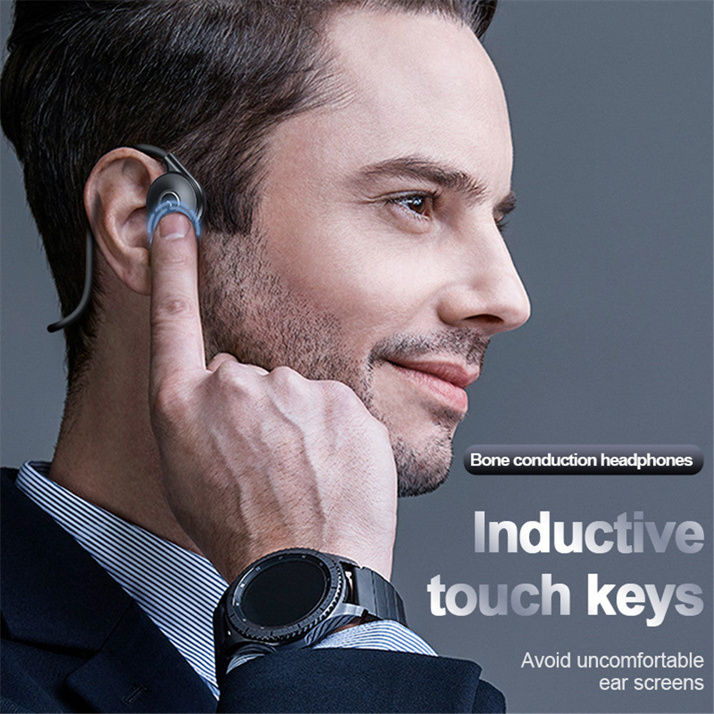 Bone Conduction Bluetooth Headset True Stereo Pair Ear Strap Long Detachable