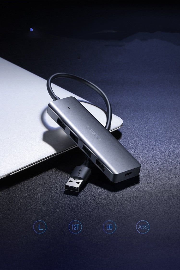 Split HUB High Speed 4 Port Hub Expansion Dock Transfer With Power Port