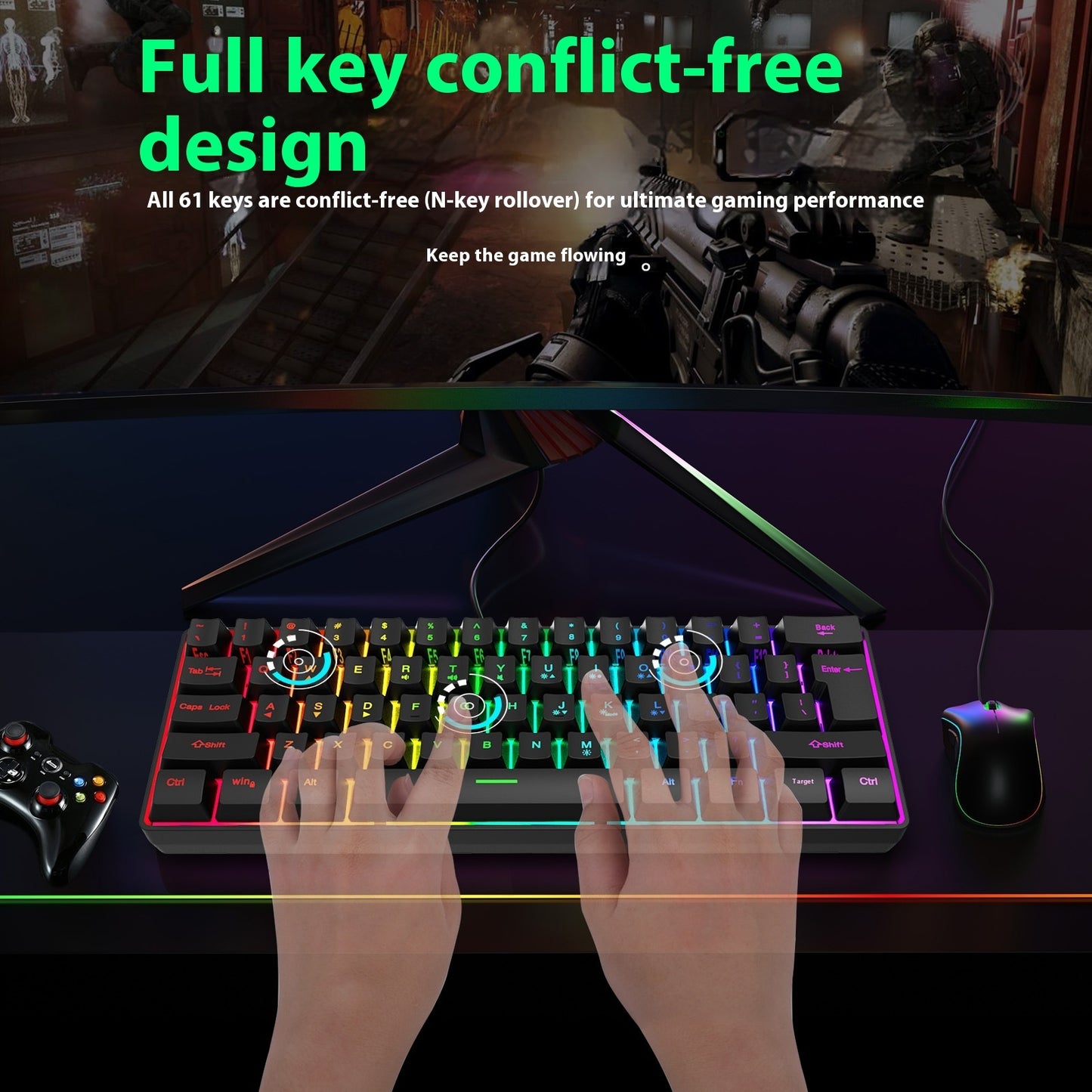 Simple Home Small RGB Illuminant Keyboard