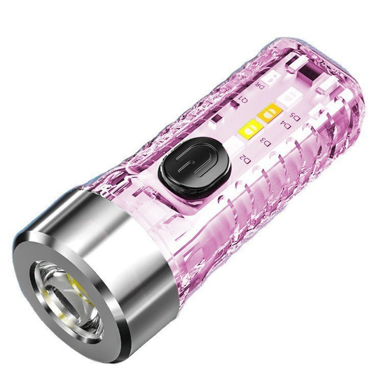 USB Keychain Light Outdoor Home Night Light Portable Mini Strong Light Flashlight
