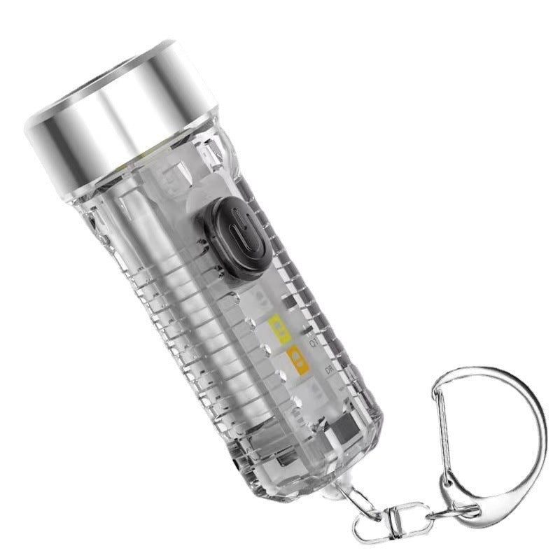 USB Keychain Light Outdoor Home Night Light Portable Mini Strong Light Flashlight