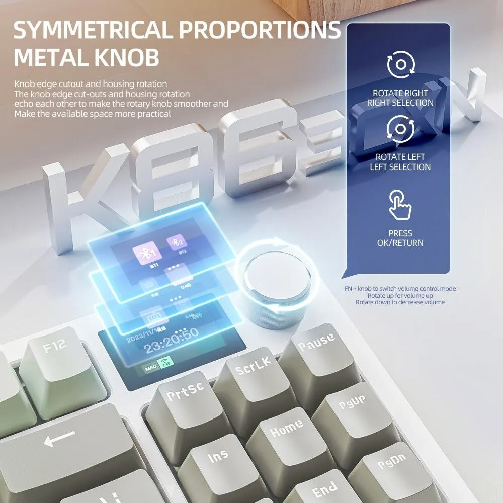 K86 Three-mode RGB Bluetooth Wired Luminous Machinery Keyboard
