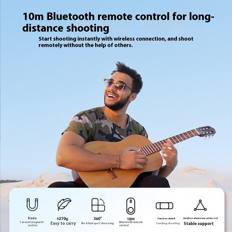 Portable Magnetic Bluetooth Remote Control Selfie Stick