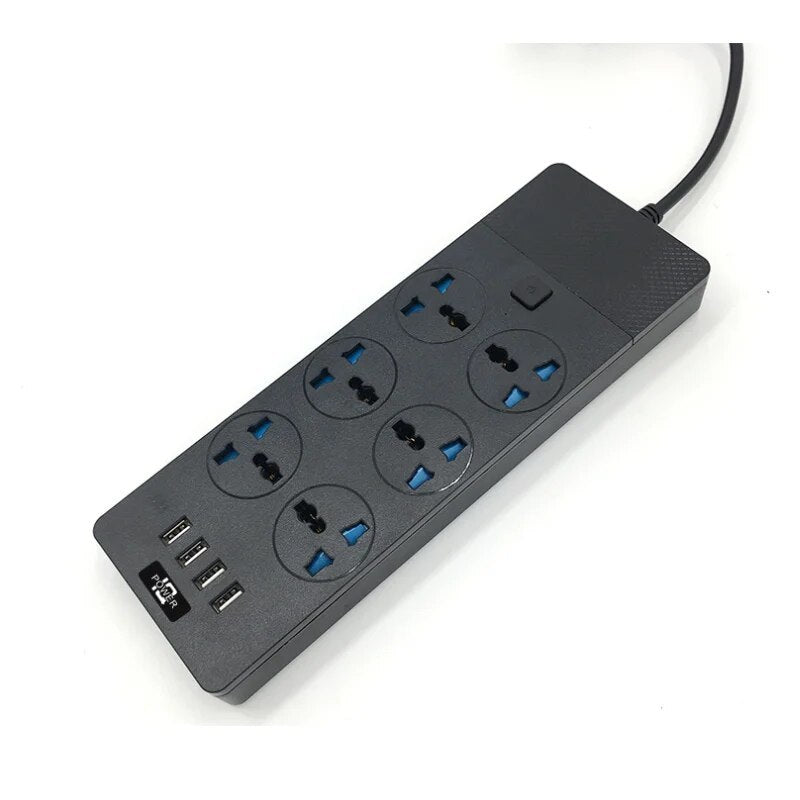 2024New T12 Power Strip Multifunctional High Power 3000W US Plug Smart Power Socket Adapter With 4 USB Port For Car Electronics