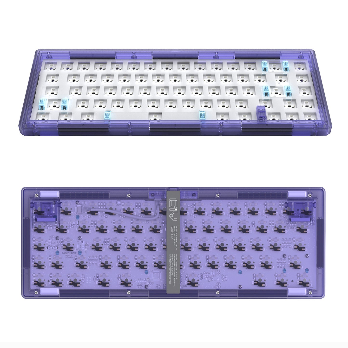 Transparent Case RGB Backlit Mechanical Keyboard Kit
