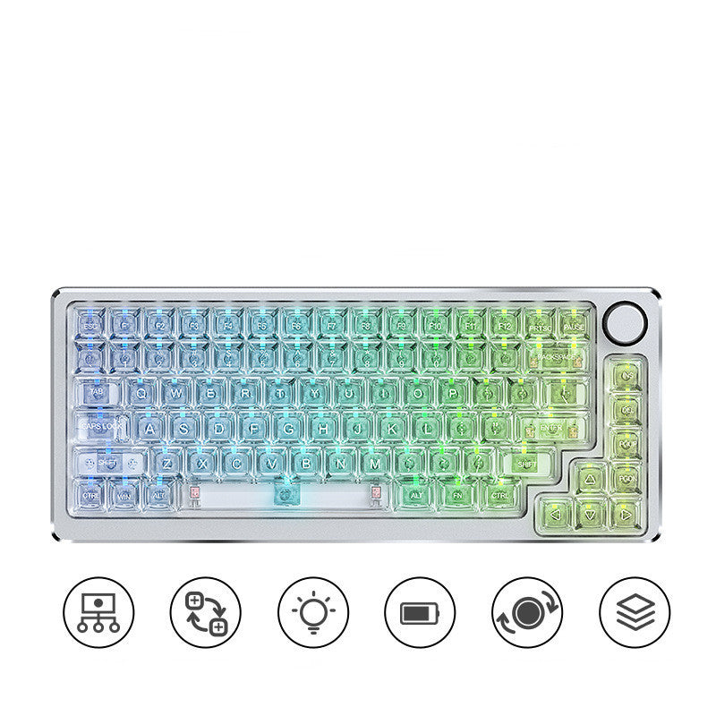 Transparent RGB Tri-mode Mechanical Wireless Keyboard