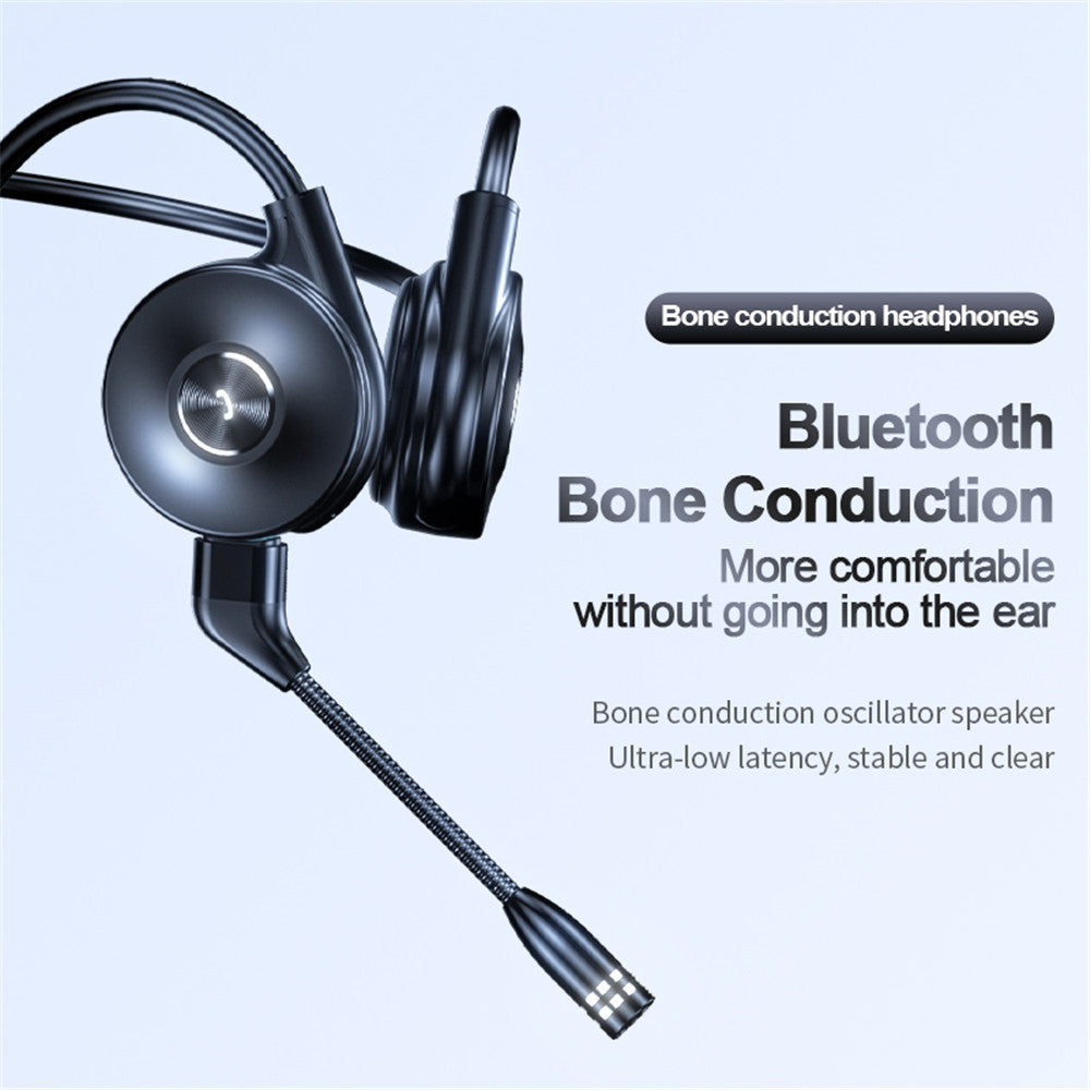 Bone Conduction Bluetooth Headset True Stereo Pair Ear Strap Long Detachable