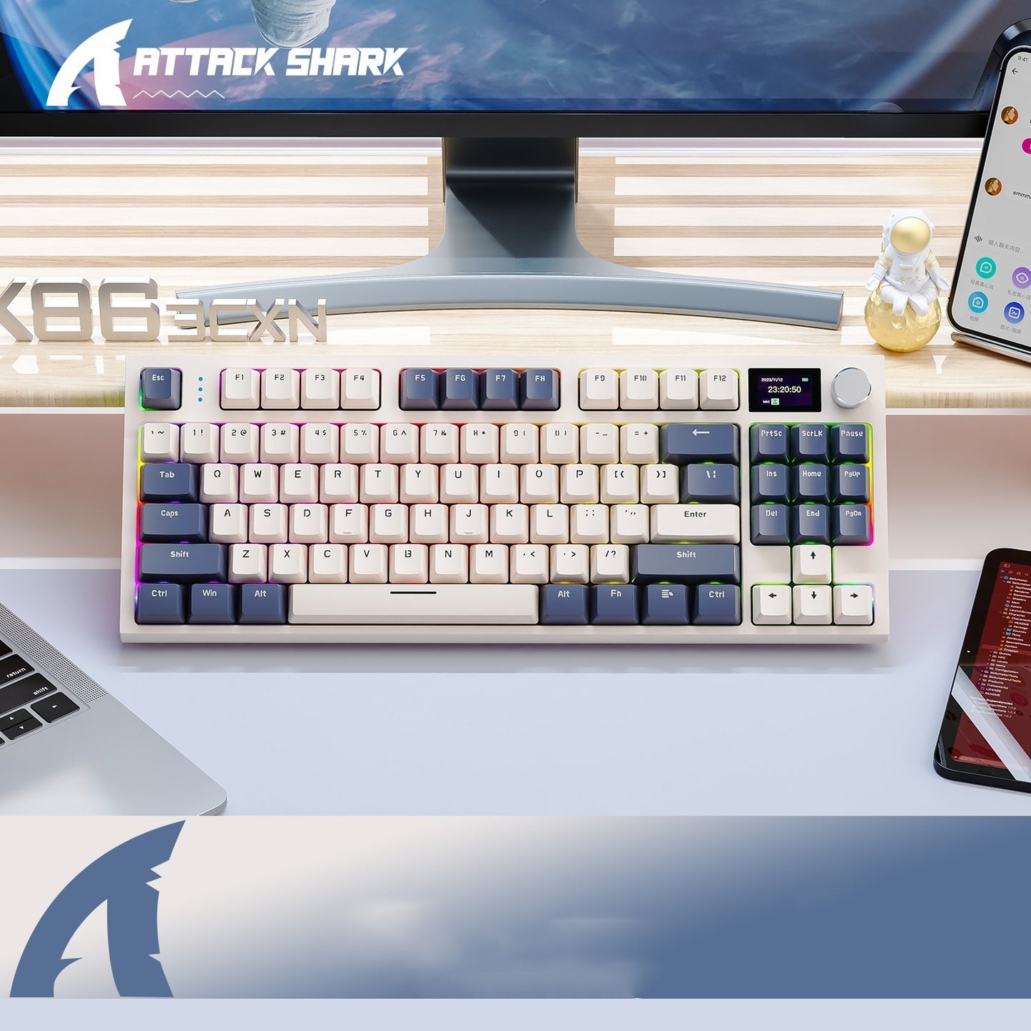 K86 Three-mode RGB Bluetooth Wired Luminous Machinery Keyboard