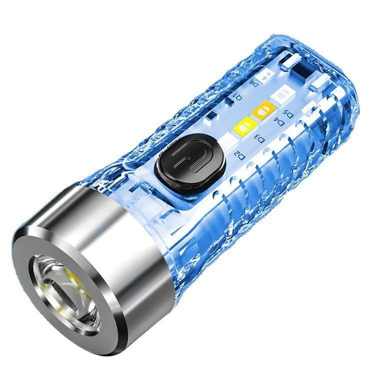 USB Keychain Light Outdoor Home Night Light Portable Mini Strong Light Flashlight