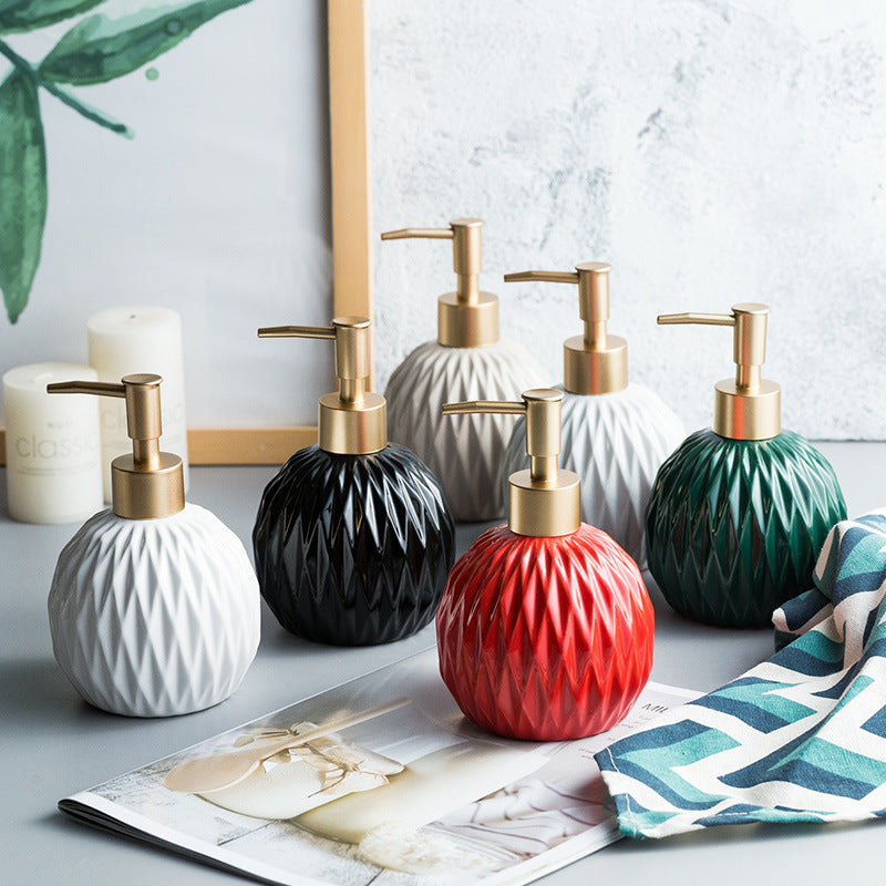 Ceramic Hand Sanitizer Bottle Bathroom Decoration