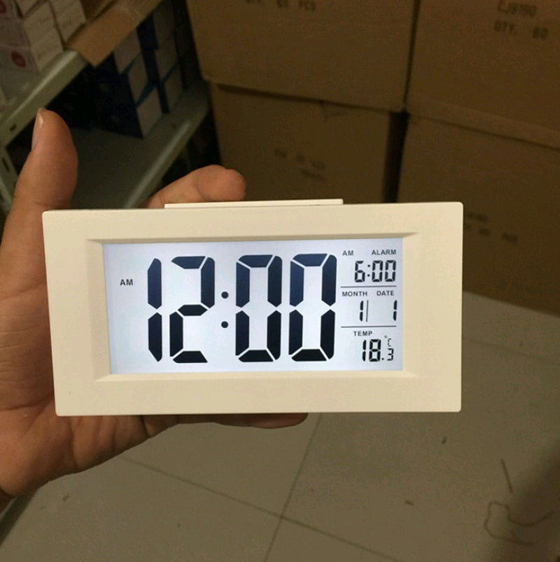 Silent electronic light sense snooze smart clock LCD display fashion smart alarm clock home daily clock