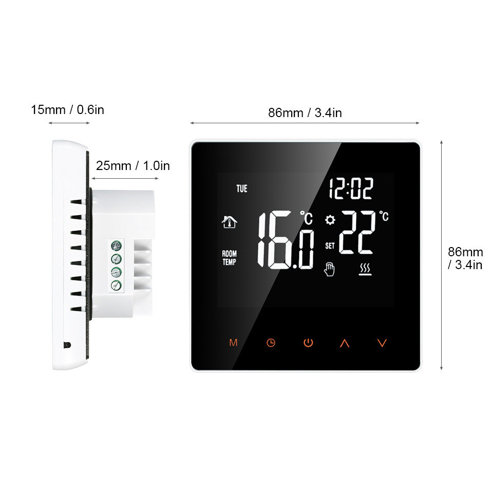 LCD Touch Screen Cycle Programming Water Floor Heating Electric Heating Wall-Hung Boiler Intelligent Thermostat