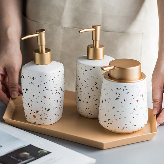 Nordic Ceramic Bathroom Hand Sanitizer Storage Bottle