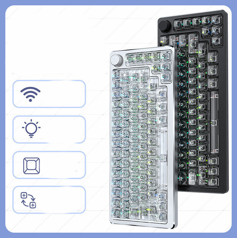 Transparent RGB Tri-mode Mechanical Wireless Keyboard