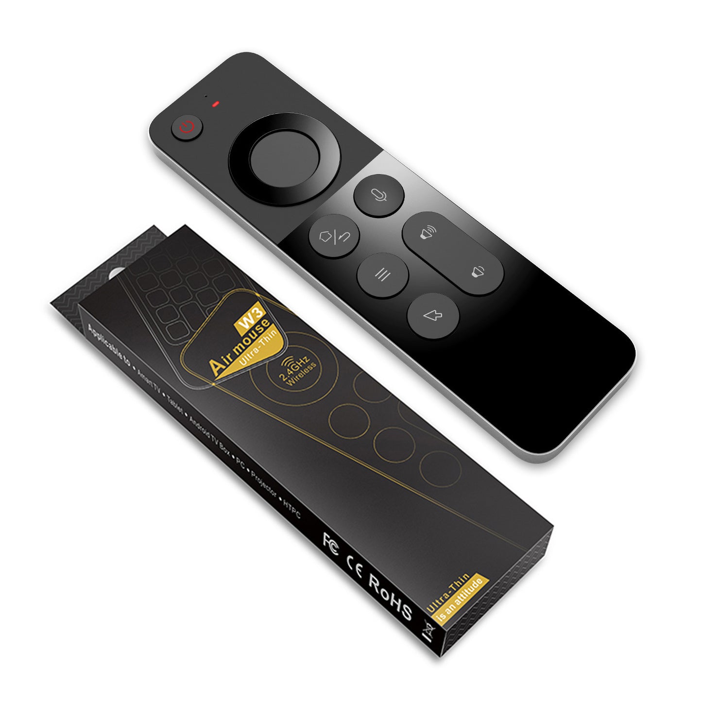 Double-sided Wireless Mini W3 Intelligent Voice Remote Control