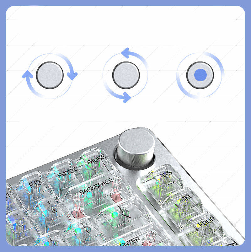 Transparent RGB Tri-mode Mechanical Wireless Keyboard