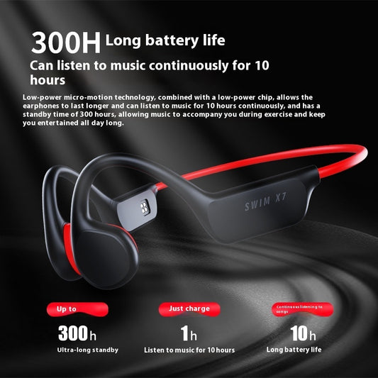 Bluetooth Headset For Bone Conduction Memory Waterproof Call Sports Headset