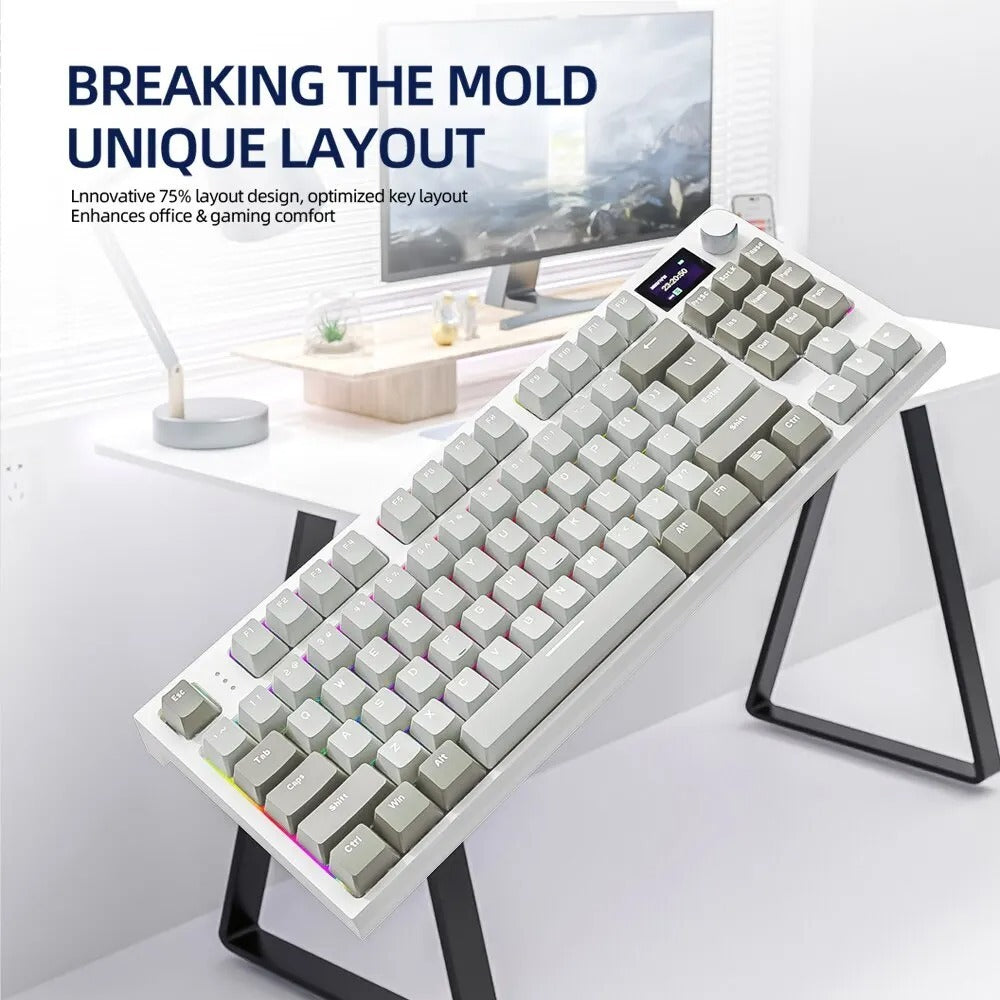 K86 Three-mode RGB Bluetooth Wired Luminous Machinery Keyboard